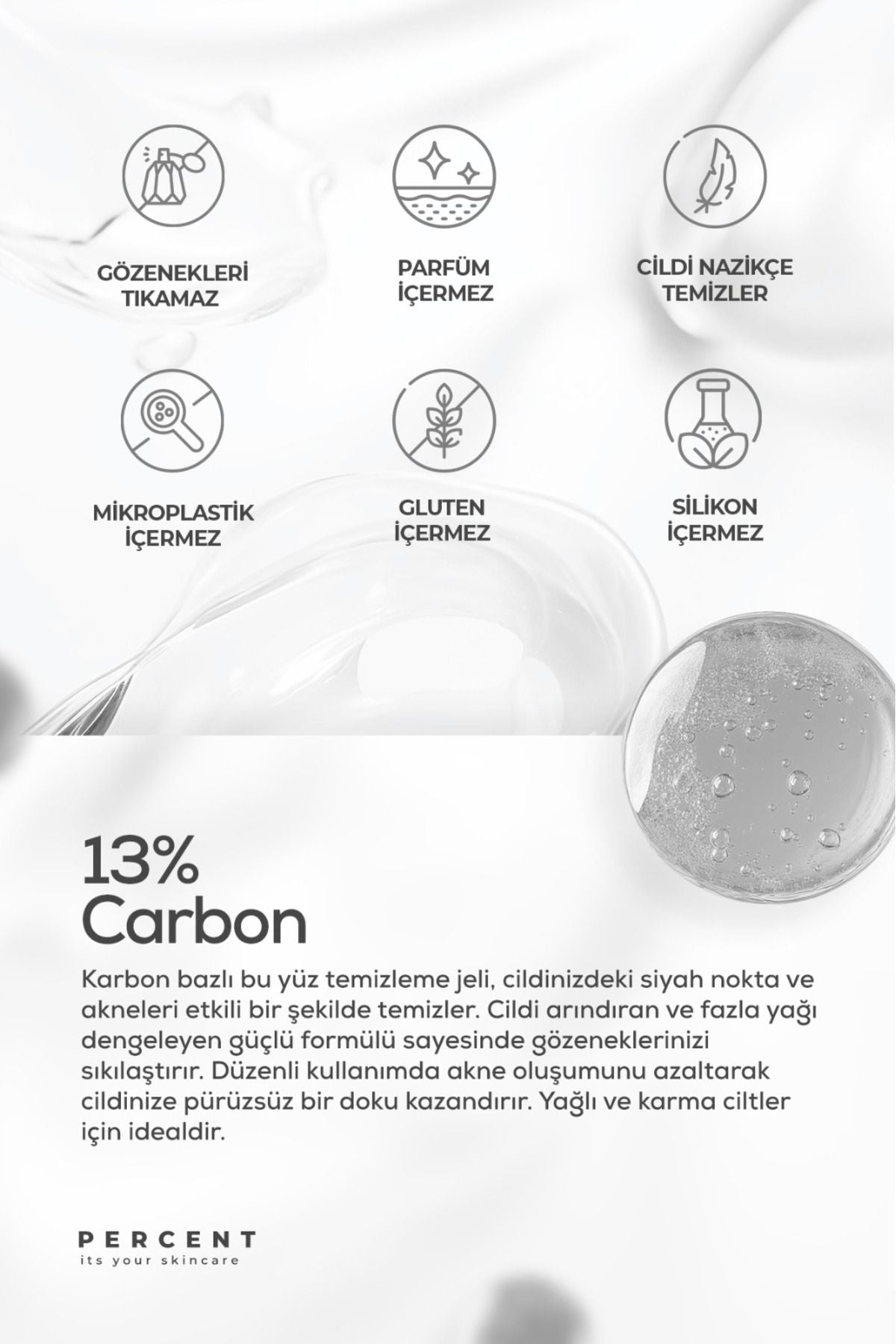 Percent Siyah Nokta Karşıtı Yüz Temizleme Jeli