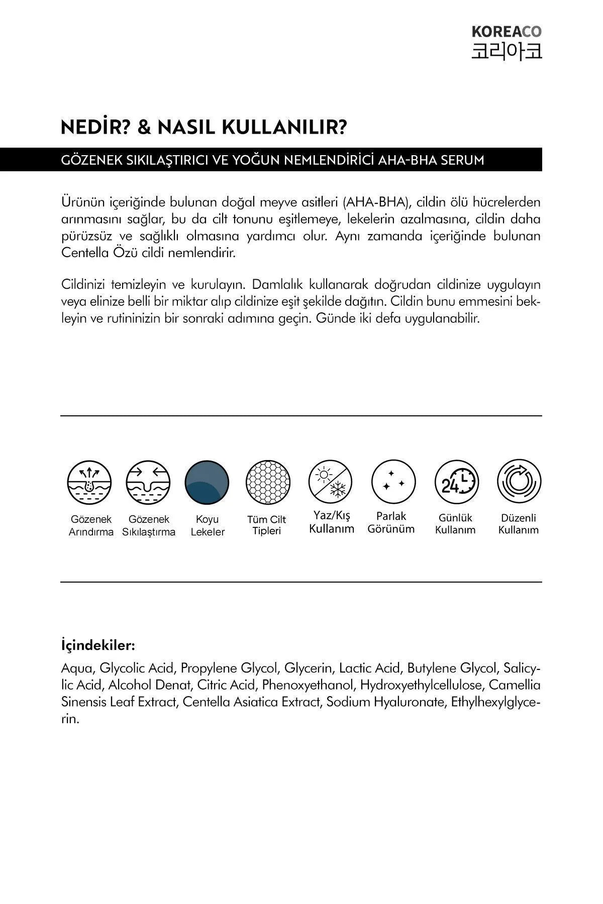 Aha & Bha Canlandırıcı & Gözenek Sıkılaştırıcı Ve Nemlendirici Ampoule