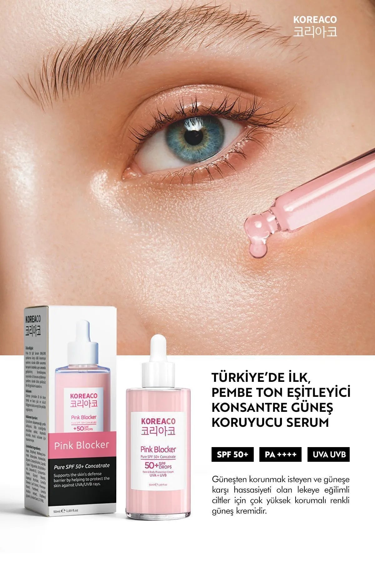 Blocker Pink SPF 50+ Ton Eşitleyic 50ml Güneş Serumu