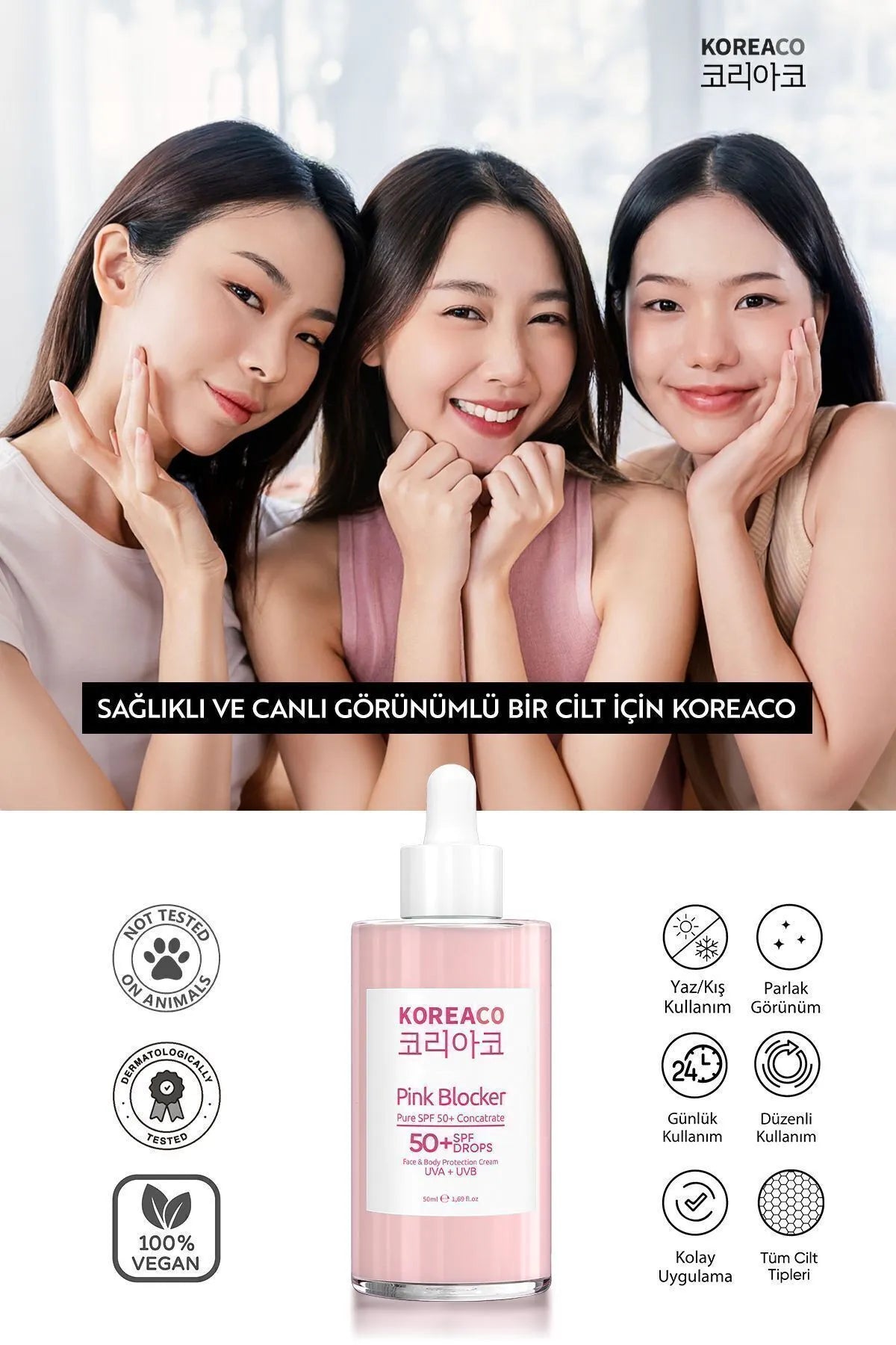 Blocker Pink SPF 50+ Ton Eşitleyic 50ml Güneş Serumu